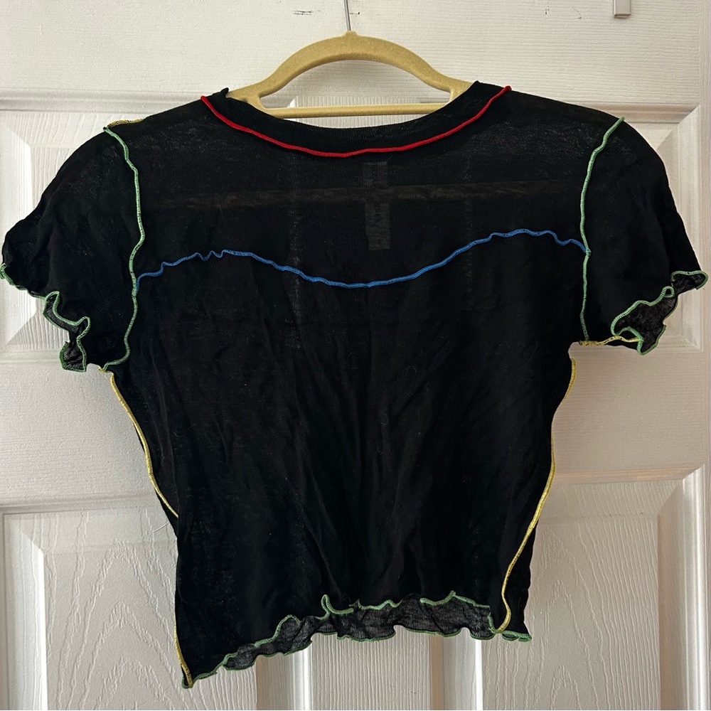 Eliza Faulkner Sheer Primary Color Crop Top